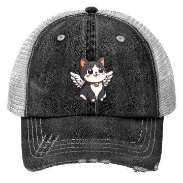 Discover Kawaii Cat Angel Trucker Hats