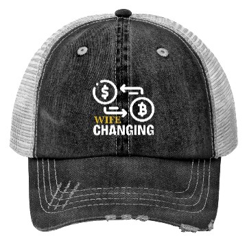 Discover Black and Gold Wife Changing - Bitcoin Trucker Hats