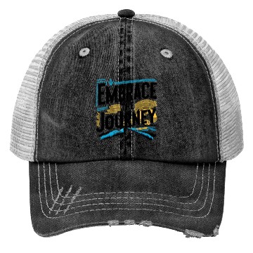 Discover Journey Embrace: Bold Typography Trucker Hats