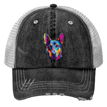 Discover Watercolor Colorful Australian Kelpie Trucker Hats
