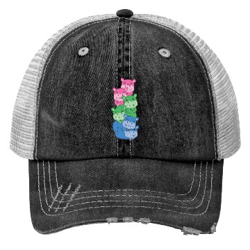 Discover Polysexual Flag Pride Lgbtq Cute Hippo Trucker Hats