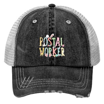 Discover Easter Postal Worker Bunny Egg Postal Worker Life Trucker Hats