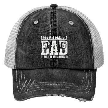 Discover Cattle Farmer Dad The Idol The Myth Cattle Farming Trucker Hats