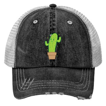 Discover Cactus in Pot Plant Environment Trucker Hats