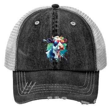 Discover Cow Golfer Golf Course Dog Owner Trucker Hats