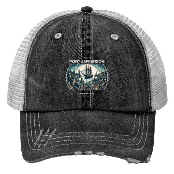 Discover Histrical Port Jeffersom Trucker Hats