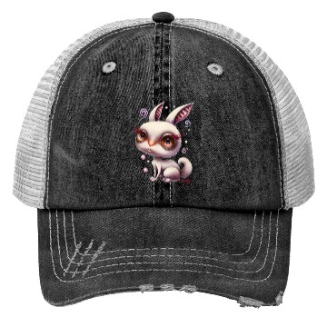 Discover Enchanted Whimsy: Magical Realist White Rabbit Trucker Hats