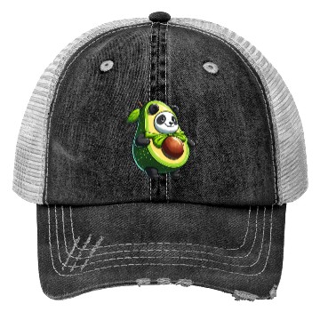 Discover Avocado Panda: Peaceful Green Guardian Trucker Hats