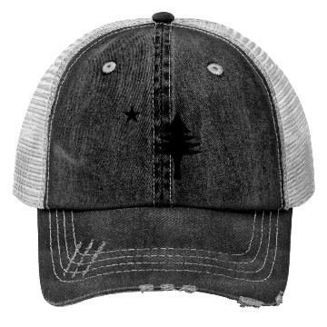 Discover Pine tree and star 1901 flag of Maine State Trucker Hats