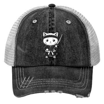 Discover Cat Kawaii Samurai Funny Gift Trucker Hats