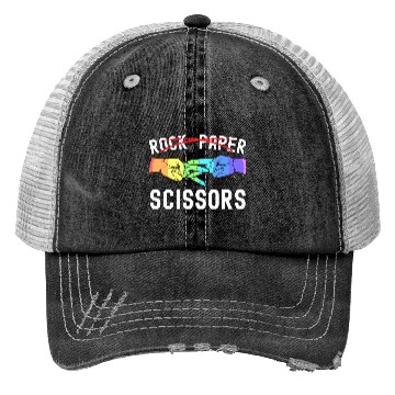 Discover Lesbian Pride Rock Paper Scissors Funny LGBTQ Trucker Hats