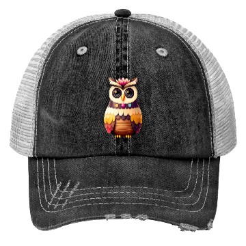 Discover Cute deco owl illustration Trucker Hats