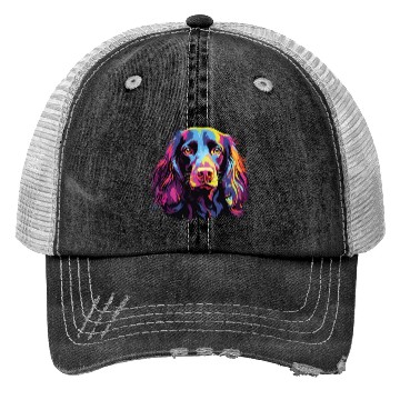 Discover Watercolor Colorful Boykin Spaniel Trucker Hats