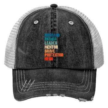 Discover Husband father fathers day Trucker Hats