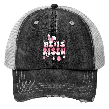 Discover He Is Risen Easter Celebration Theme Bunny Eggs Trucker Hats