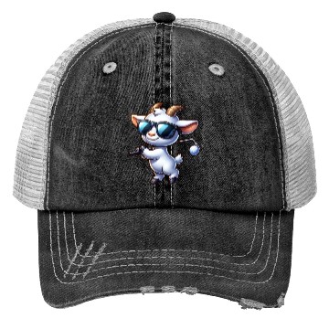 Discover Goat Golfer Golf Course Dog Owner Trucker Hats