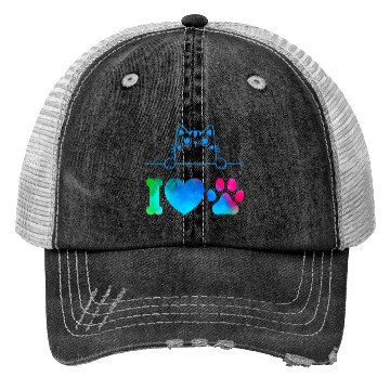 Discover i love cat Trucker Hats