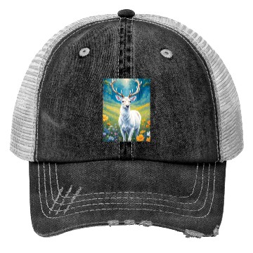 Discover White Deer Trucker Hats
