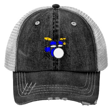 Discover Blue drum set logo Trucker Hats