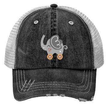 Discover elephant on wheels Trucker Hats