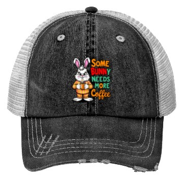 Discover Happy Easter Bunny: Coffee Lover Gifts Trucker Hats