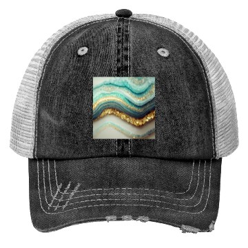 Discover Teal Agate Geode Stone Trucker Hats