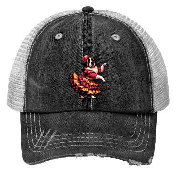Discover St. Bernard dancing flamenco, dog dance Trucker Hats
