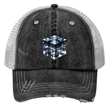 Discover Abstract Crystal Cubes Trucker Hats