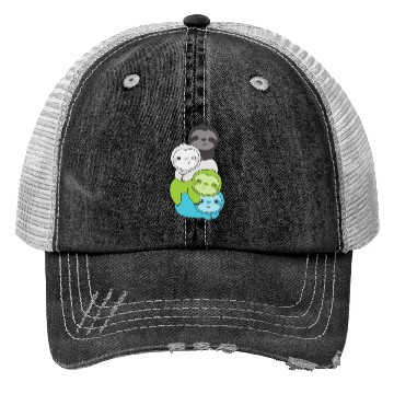 Discover Quiosexual Flag Pride Lgbtq Cute Sloth Trucker Hats
