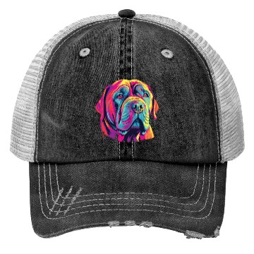 Discover Watercolor Colorful Neapolitan Mastiff Trucker Hats