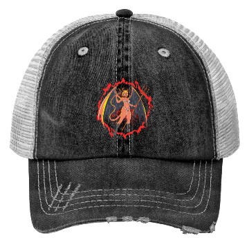 Discover Devil Girl With Huge Wings And Pitchfork Trucker Hats