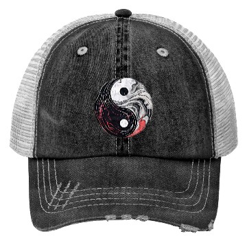 Discover Yin Yang Red Black and White Trucker Hats