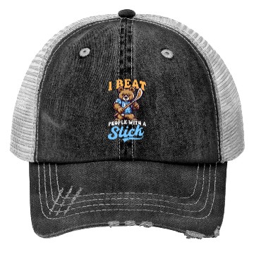 Discover Lacrosse Coach Beat People Stick Bear Trucker Hats