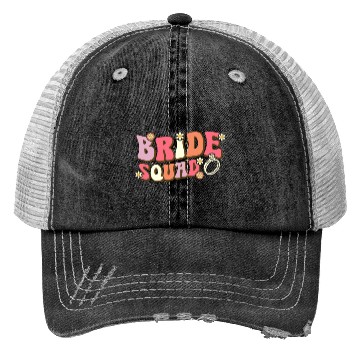 Discover Bride Squad Groovy Bridal Party Bachelorette Party Trucker Hats