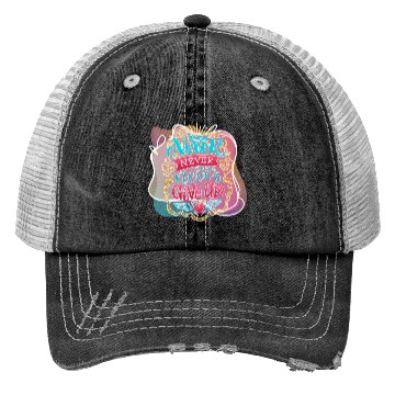 Discover Abstract Quote Never Give Up Text Style Colorful Trucker Hats