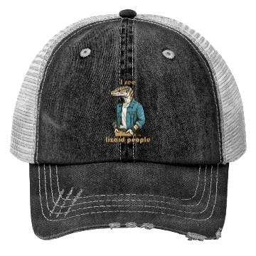 Discover I see lizard people Trucker Hats