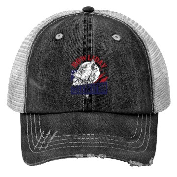 Discover Wolf 4th of July American Flag Howling Wolves Trucker Hats
