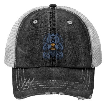 Discover Cute Grizzly with Hamburger, Blue Trucker Hats