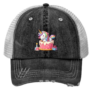 Discover Unicorn Cake Surprise Trucker Hats