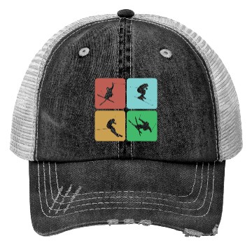Discover Skiing Mountains Winter sports Nature Trucker Hats