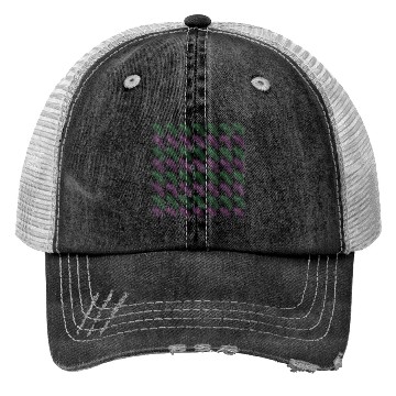 Discover Green Pink Exotic Leaves Pattern Trucker Hats