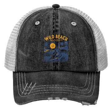 Discover Wild Beach Surfer Island Trucker Hats