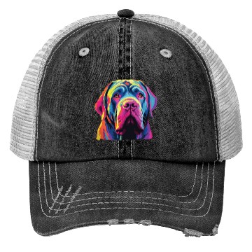 Discover Watercolor Colorful Neapolitan Mastiff Trucker Hats