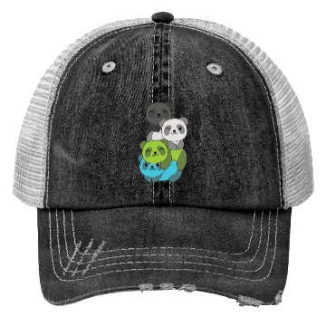 Discover Quiosexual Flag Pride Lgbtq Cute Panda Trucker Hats