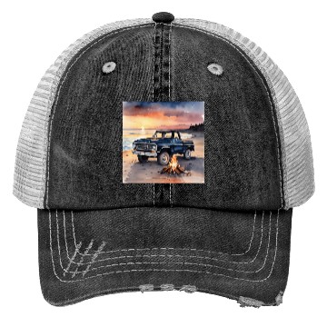 Discover light watercolor illustration car Trucker Hats