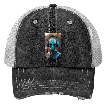 Discover A cool dude alien Trucker Hats