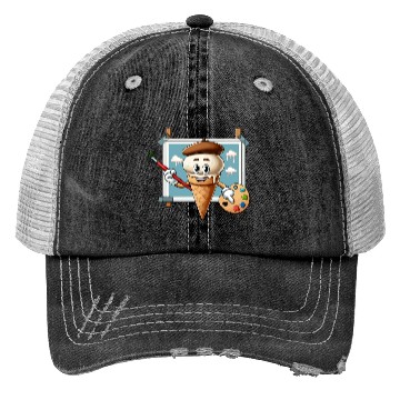 Discover Creative Ice Cream Character Masterpiece Trucker Hats