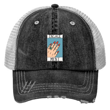 Discover Engagement - Engaged Tarot Card - Wedding Proposal Trucker Hats