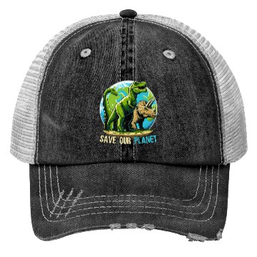 Discover Save Our Planet Dinosaurs Kid Cute Earth Day Boys Trucker Hats