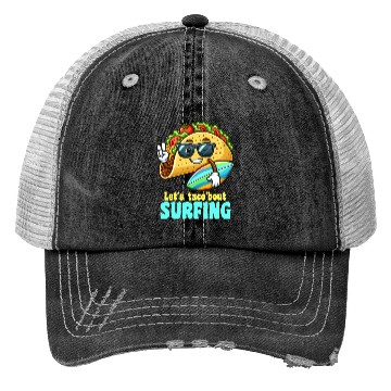 Discover Let's Taco 'Bout Surfing Summer Fun Trucker Hats
